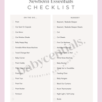 Babycentials Newborn Essentials Checklist