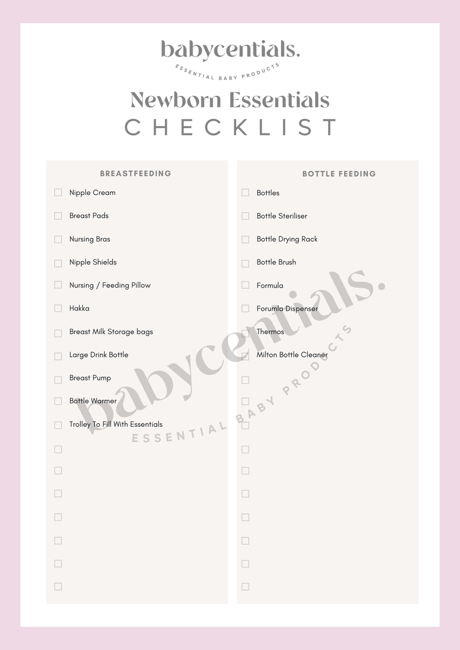 Babycentials Newborn Essentials Checklist